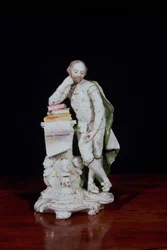 William Shakespeare, based on the monument in Westminster Abbey